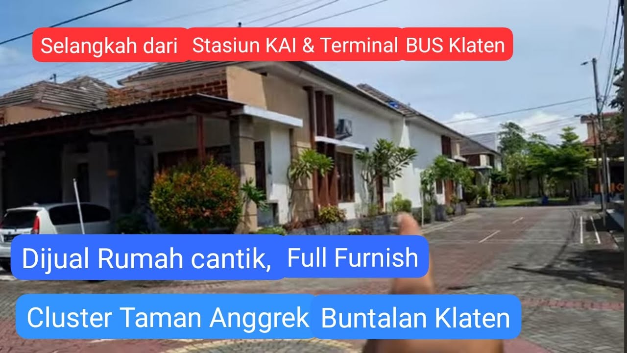 Dijual Rumah cantik di dalam cluster Perumahan Taman Anggrek Buntalan Klaten. Full Furnish