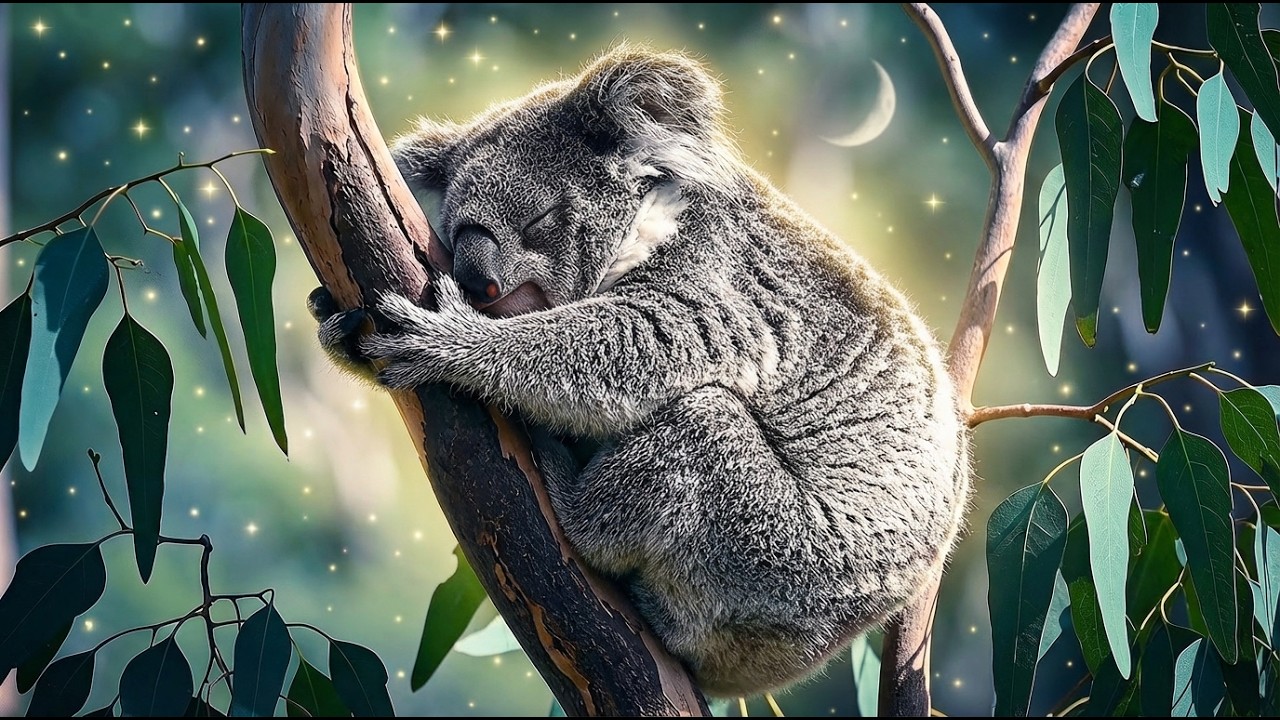 Sleeping Koala in Eucalyptus Tree | 10 Hours of Nature Sounds for Sleep, Study & Relaxation