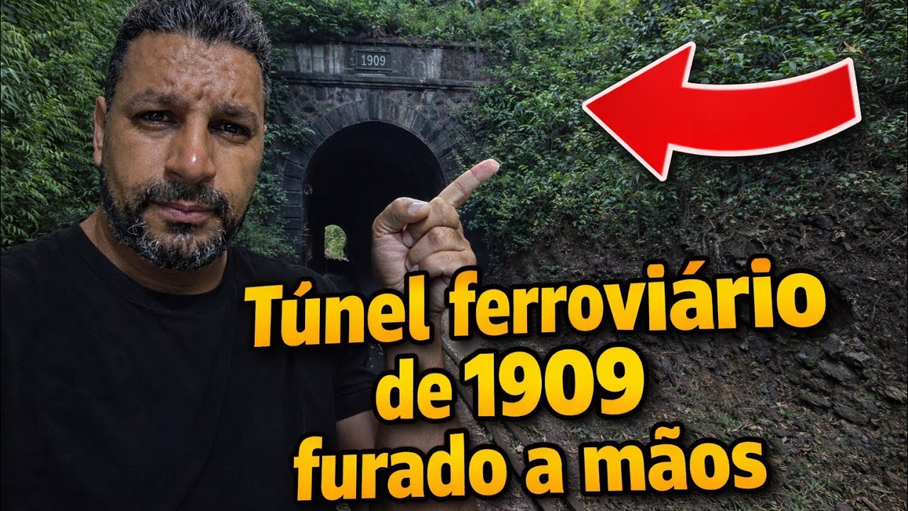 Túnel ferroviário de 1909 furado a mãos 