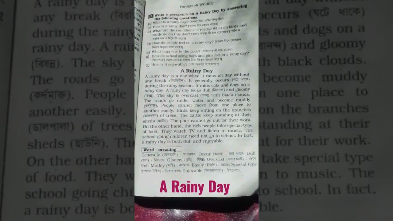 A Rainy Day Paragraph#youtubeshorts #shorts #short