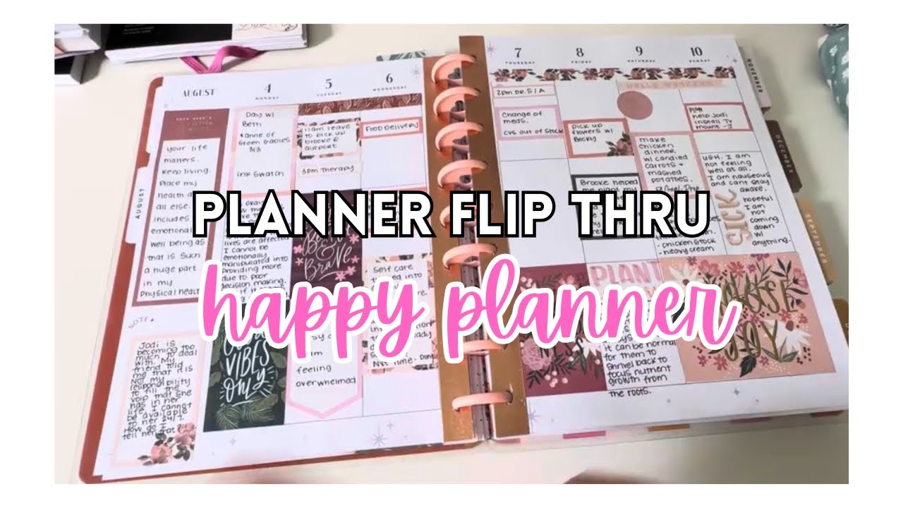 Planner flip week of August 4-10 in my Happy Planner Discbound Planner 