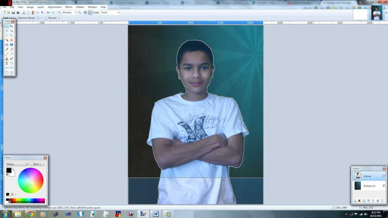 Paint.net Tutorial - How To Put Yourself On A Different Background