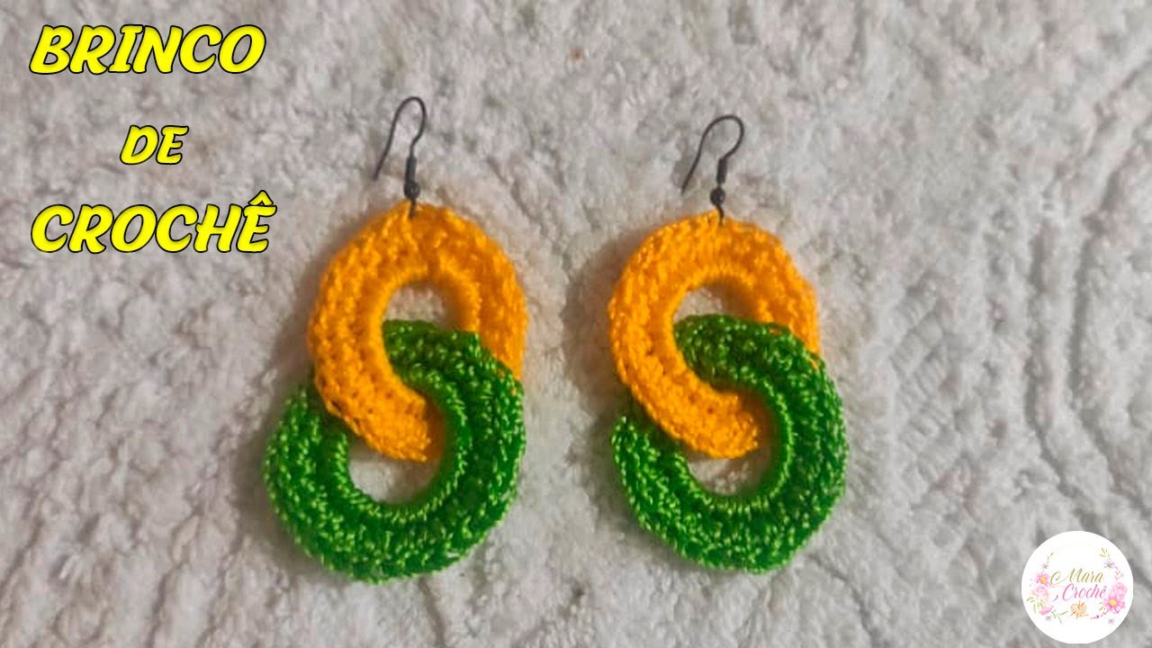 LINDO BRINCO DE CROCHE COM AS CORES DA BANDEIRA DO BRASIL