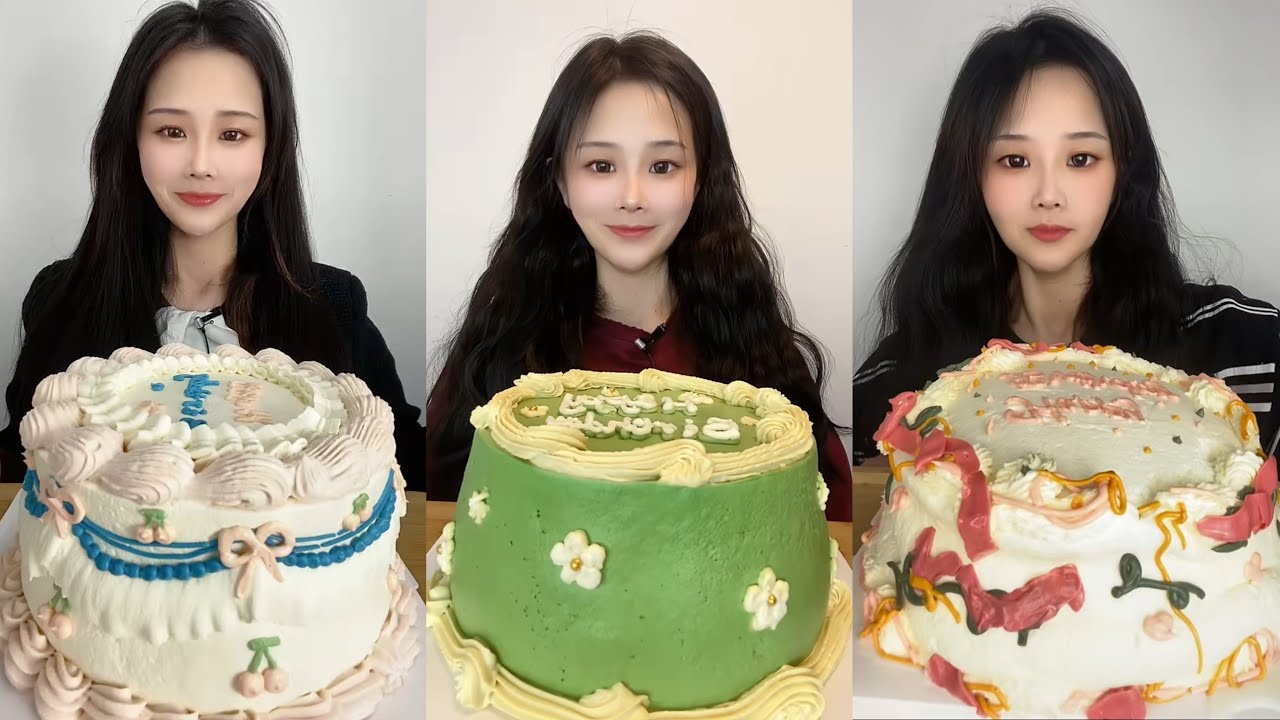 Eating Most Delicious Creamy Cake 🍰 ( soft chewy sounds ) 크림 케이크 먹방  MUKBANG Satisfying
