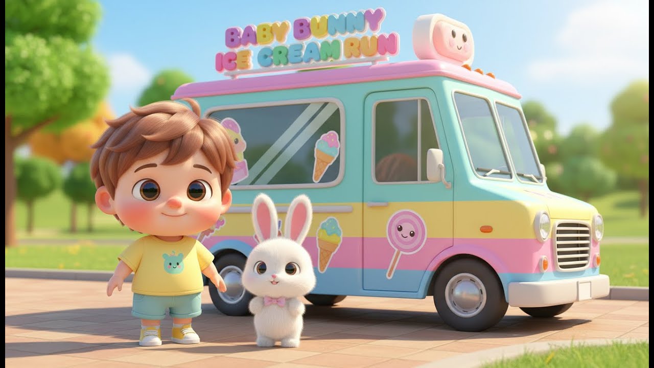 Baby Bunny Ice Cream Run – Nursery Rhyme, Toddler Learning, Food Fun, and Active Play