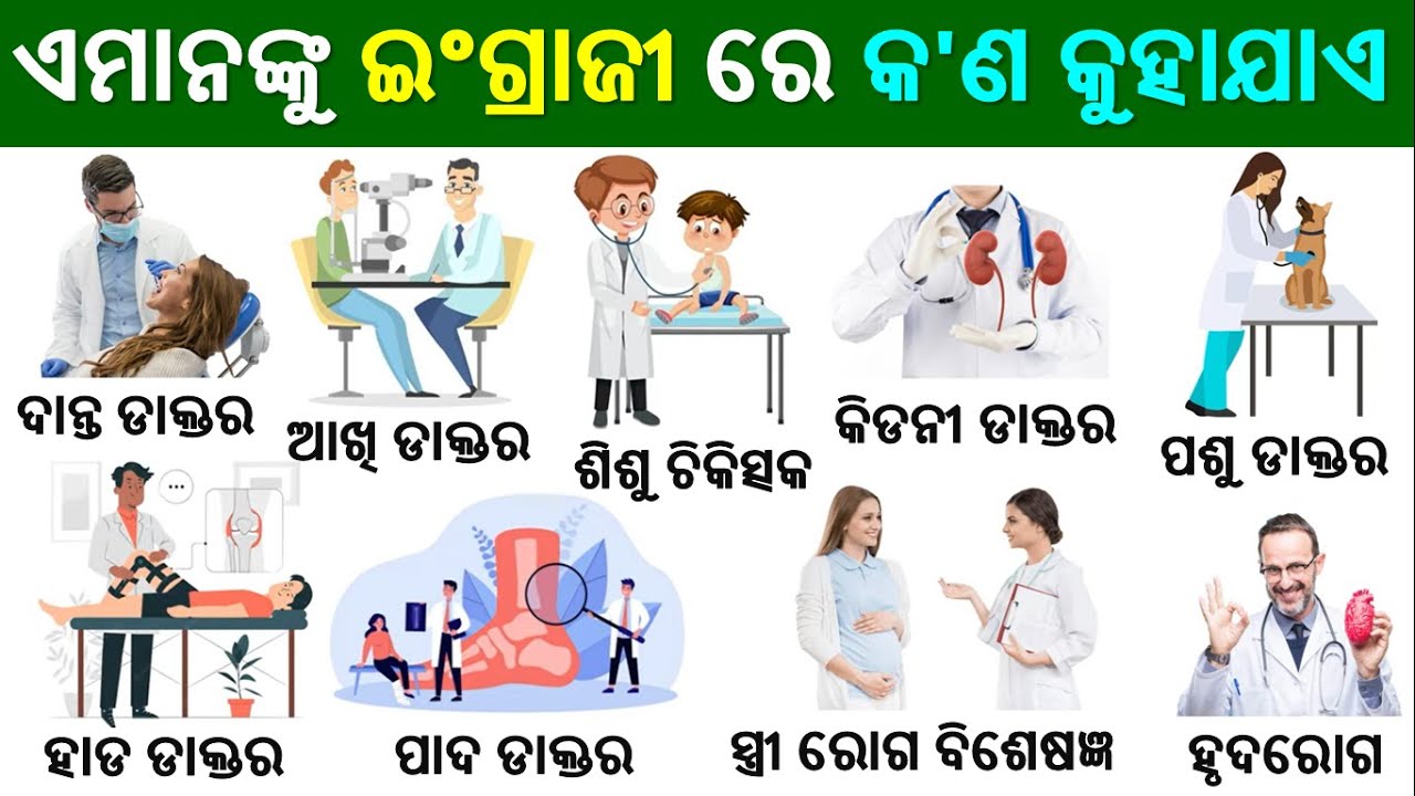 English Odia words, word book | English odia dictionary | Word meaning practice | Doctors name
