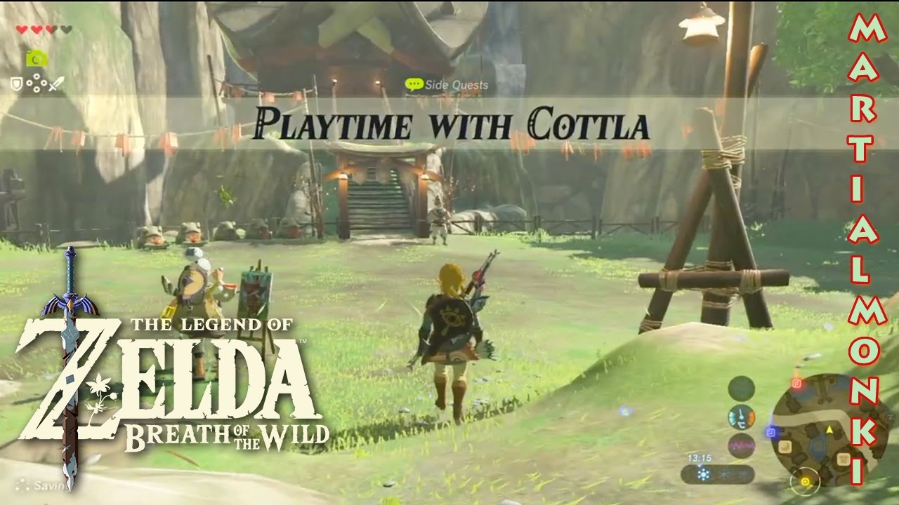 Zelda: Breath Of The Wild - Playing With Cottla Side Quest - (Kakariko Village)