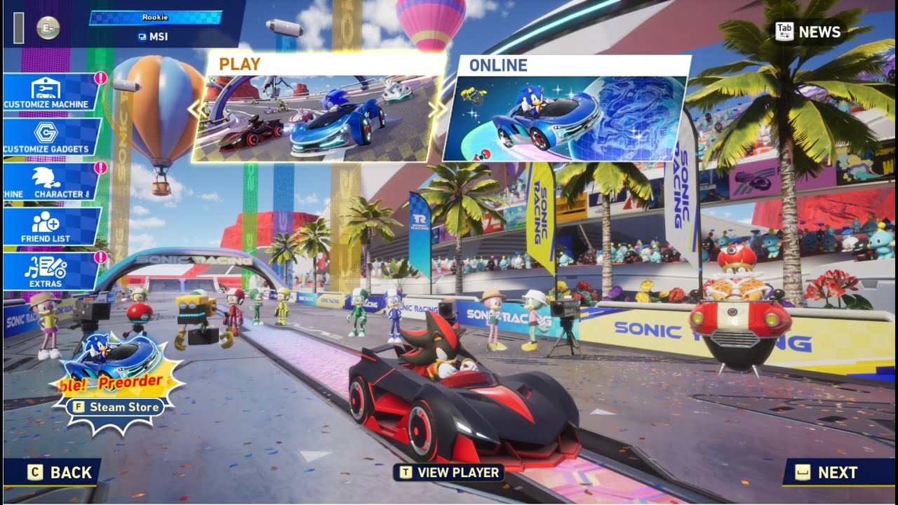 Sonic Racing Cross Worlds 20 min Steam Gameplay