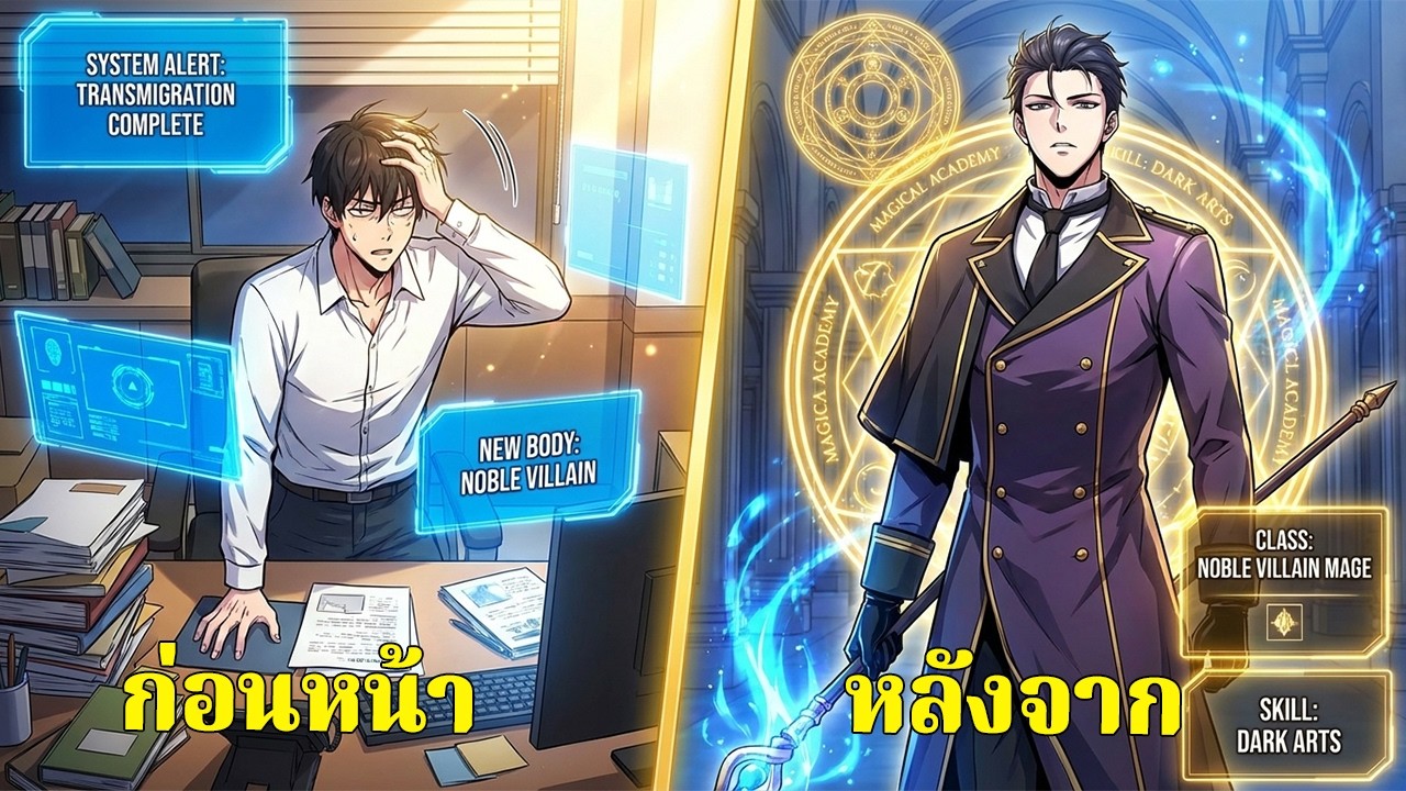 ชายหนุ่มทะลุมิติเป็นตัวร้ายชะตาขาด เขาใช้ความรู้จากเกมเพื่อเอาชีวิตรอด - สรุปมังงะ