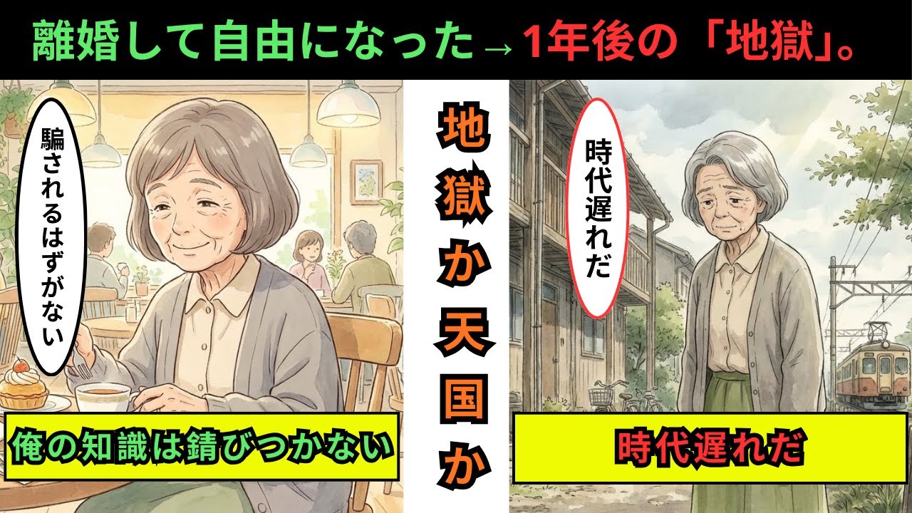 【漫画】「離婚して自由よ」と笑った友人が、1年後にボロボロの手で皿洗いをしていた理由。熟年離婚の落とし穴と、夫婦が選んだ奇妙な同居生活