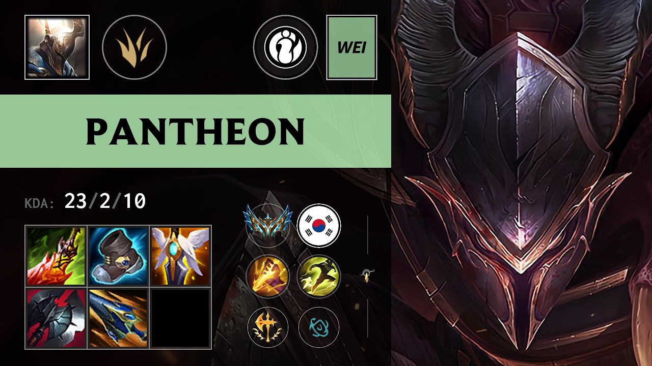 (IG Wei) Pantheon Jungle vs Lee Sin (KRWI Clid) - KR Challenger Patch 26.14