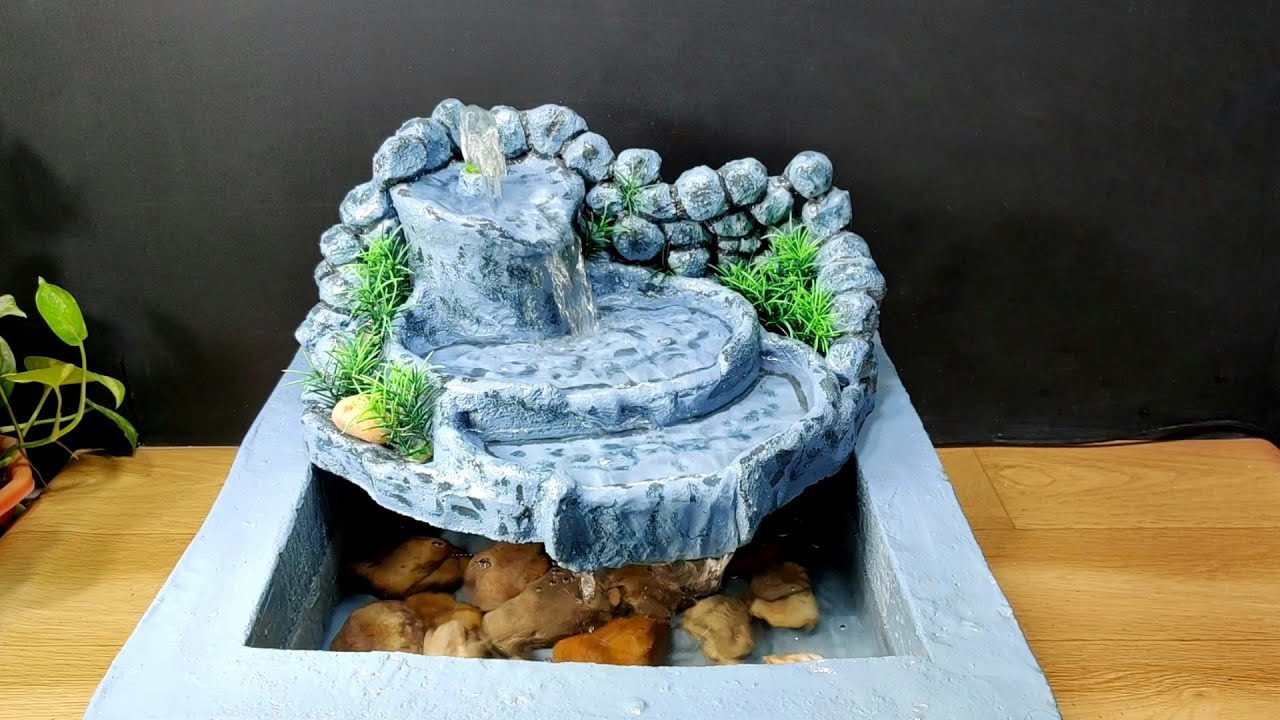 Beautiful awesome very nice waterfall fountain water fountain making at home