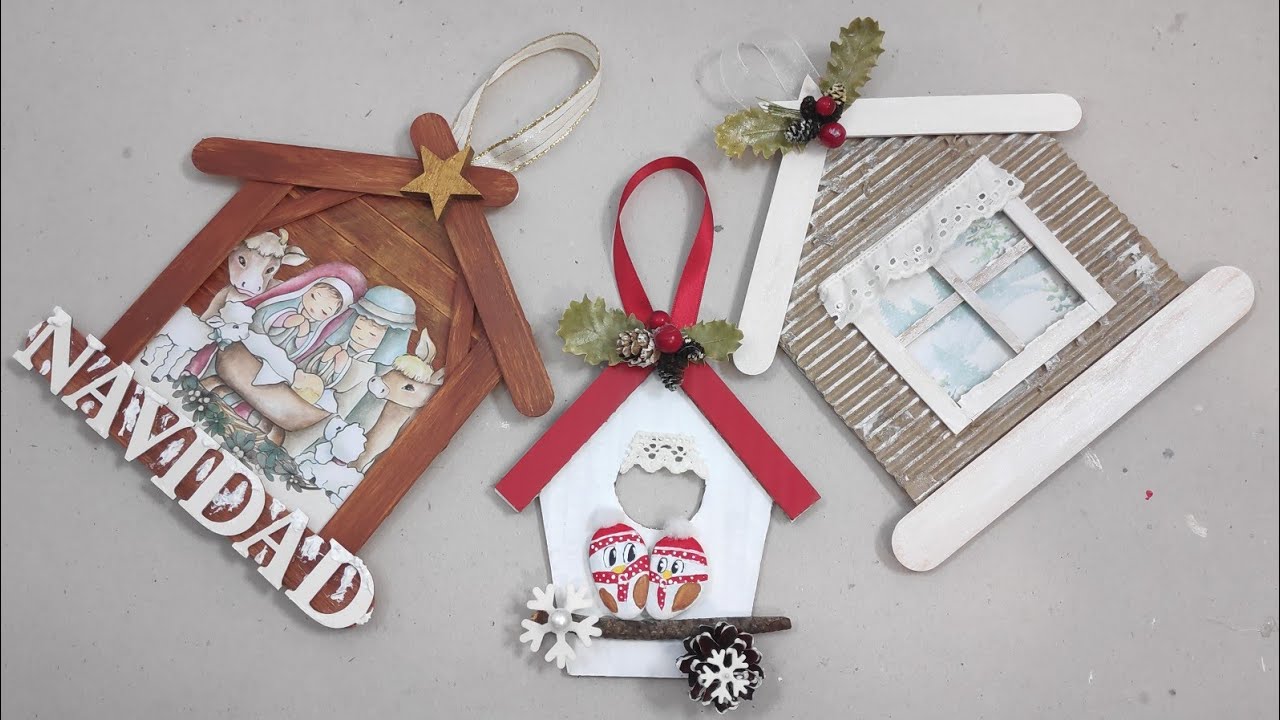3 Adornos para navidad reciclando: casitas
