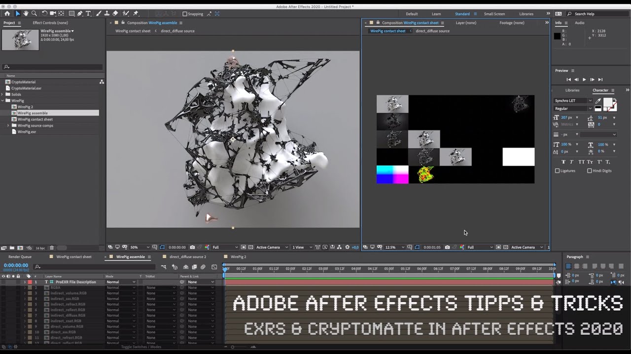 AEXTIPPS - 01 - EXR & Cryptomatte Workflow in Adobe After Effects 2020