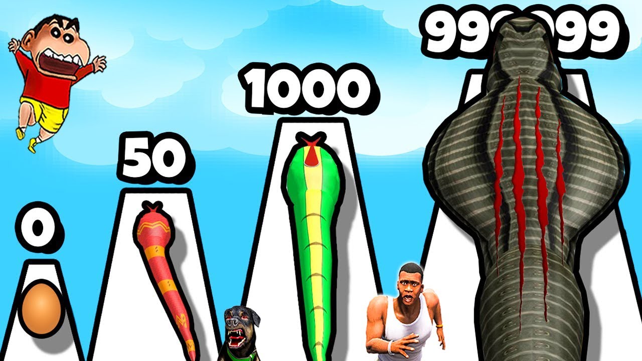 SHINCHAN NOOB vs PRO vs HACKER in SNAKE EVOLUTION with FRANKLIN & CHOP | DREAM SQUAD
