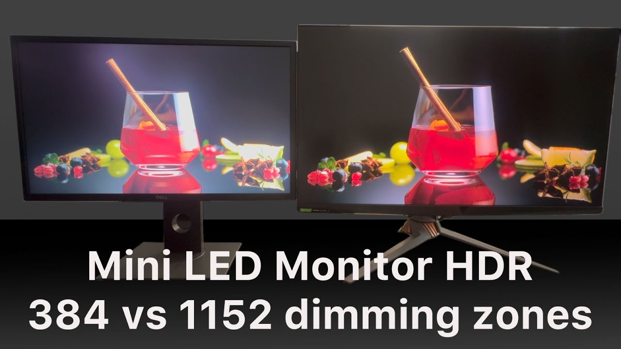 Mini LED Monitor HDR Comparison: 384 vs 1152 Local Dimming Zones