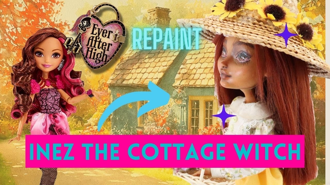 Making INEZ THE COTTAGE WITCH / Ever After High Doll Repaint by Middle Rabbit #dolls #art
