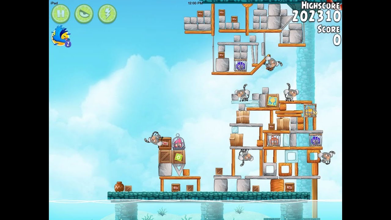 Angry Birds Rio Level 4 Hidden Harbor Walkthrough 3 Star