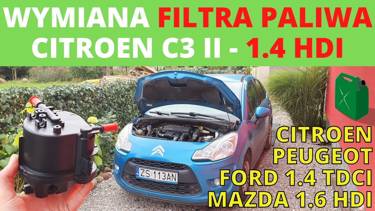 Wymiana filtra paliwa i odpowietrzenie układu paliwowego silnika diesla - 1.4 HDI Citroen C3 II