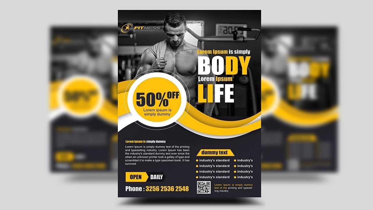 Design a Creative Flyer with Photoshop (Gym Fitness Flyer) Photoshop Tutorial