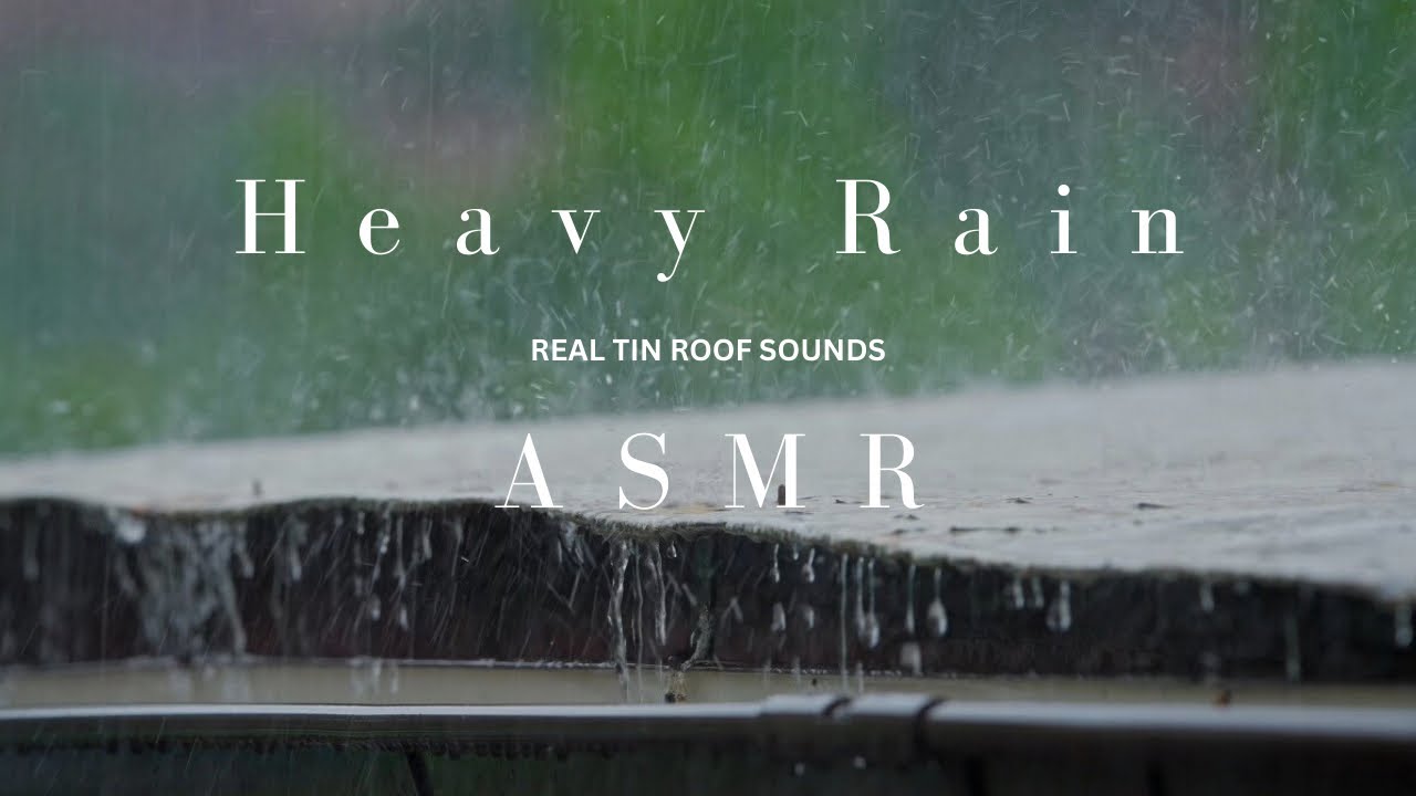 Steady Heavy Rain Drumming on Tin Roof(Full 8 Hours)