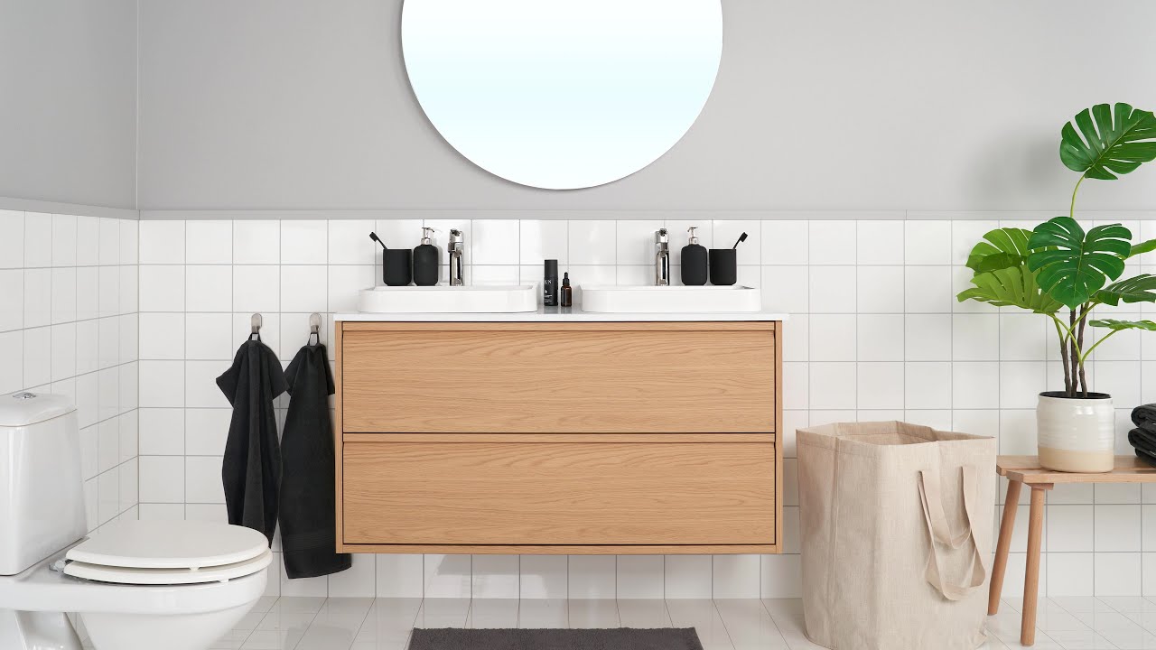 ÄNGSJÖN double washbasin assembly & installation.