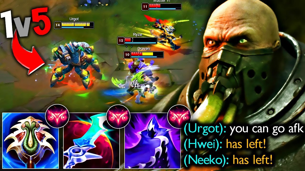 THEY WENT AFK.. SO MY URGOT CARRIED THE GAME