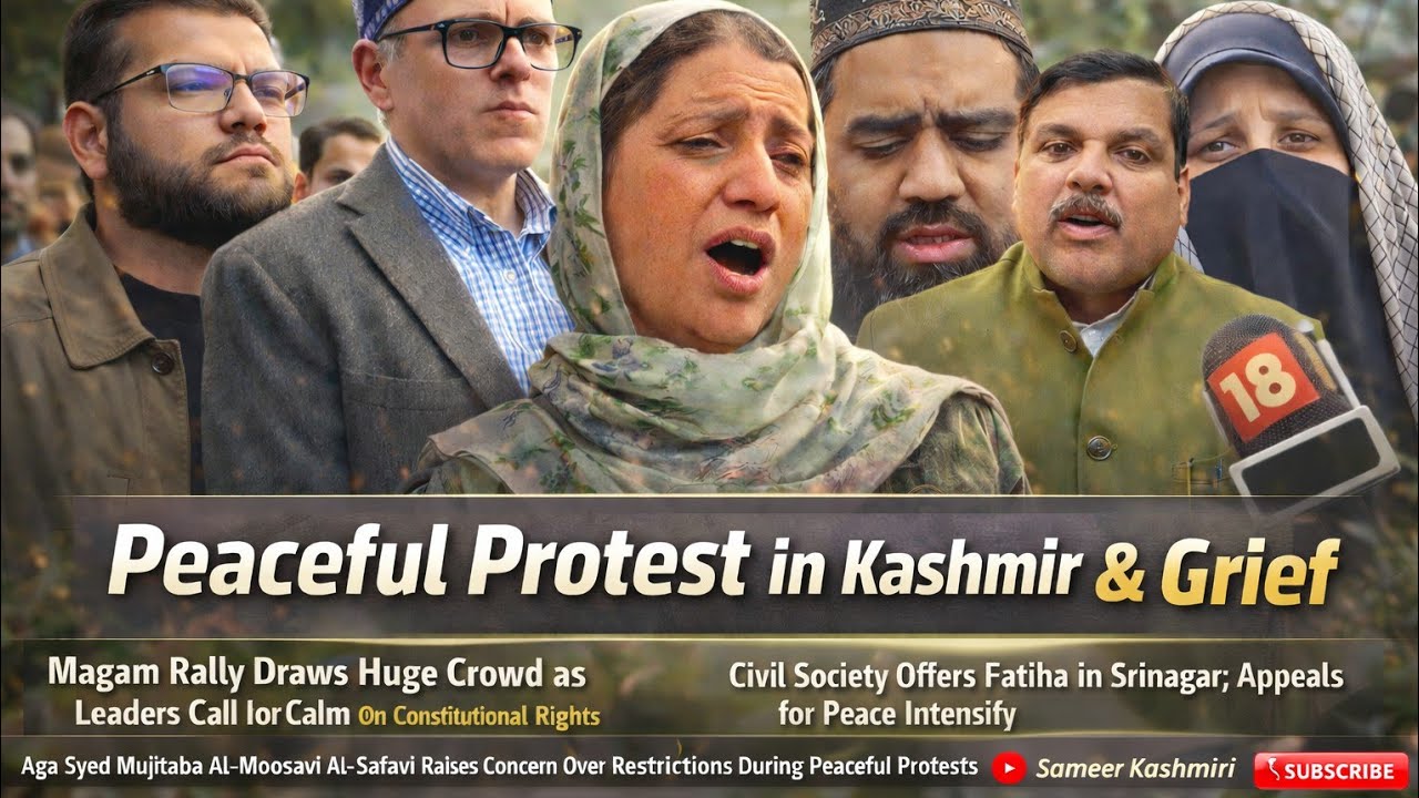 Omar Abdullah Big Statement: Magam to Srinagar: Thousands Join Memorial for Ali Khamenei