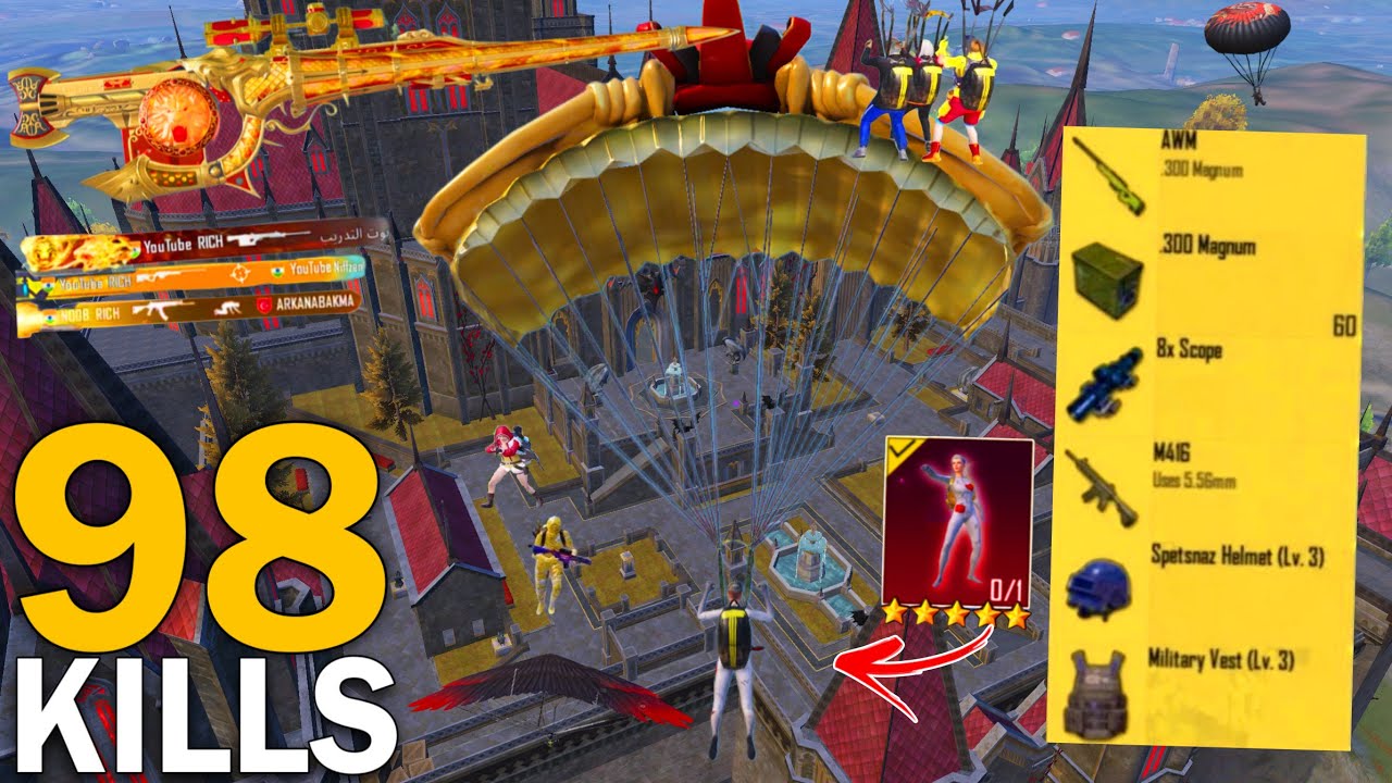 98Kills!😳 NEW BEST LOOT GAMEPLAY with p90+AWM 🔥Pubg mobile