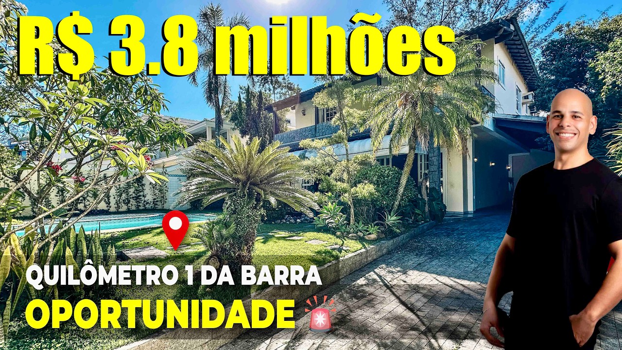 Casa ENORME no KM 1 da Barra por R$ 4 Milhões?! Vista Pedra da Gávea + Lazer Completo