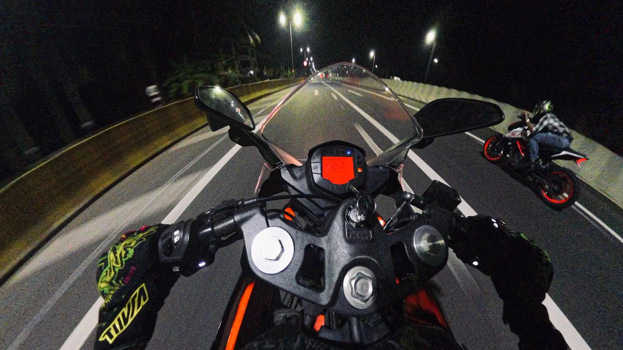 KTM RC 390 & Duke 390 | Night Run | Barrel Decat Exhaust Pure Sound