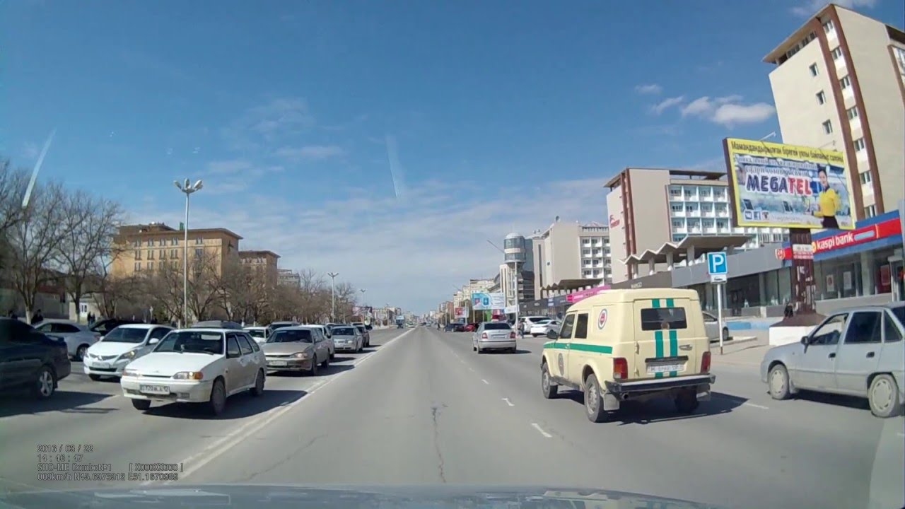Заезд в Актау со стороны промзоны и по городу до 7 мкр, март 2016