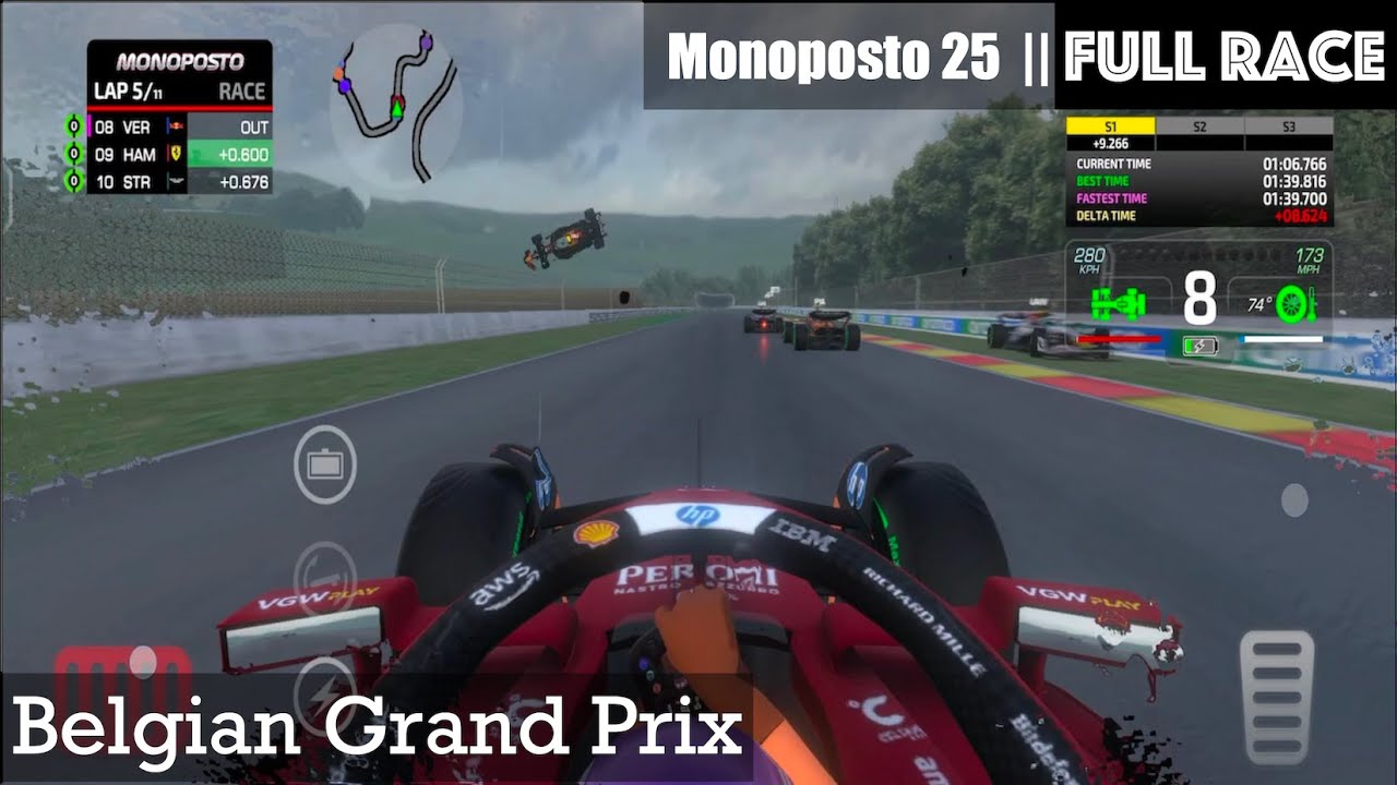 INSANE CRASH! | Belgian Grand Prix | Monoposto 2025: FULL RACE | Race 13 | 2025 Championship