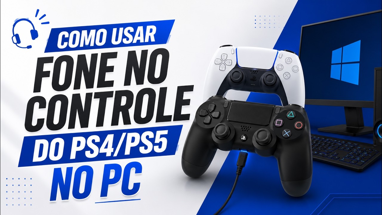 Como Usar Fone no Controle do PS4/PS5 no PC