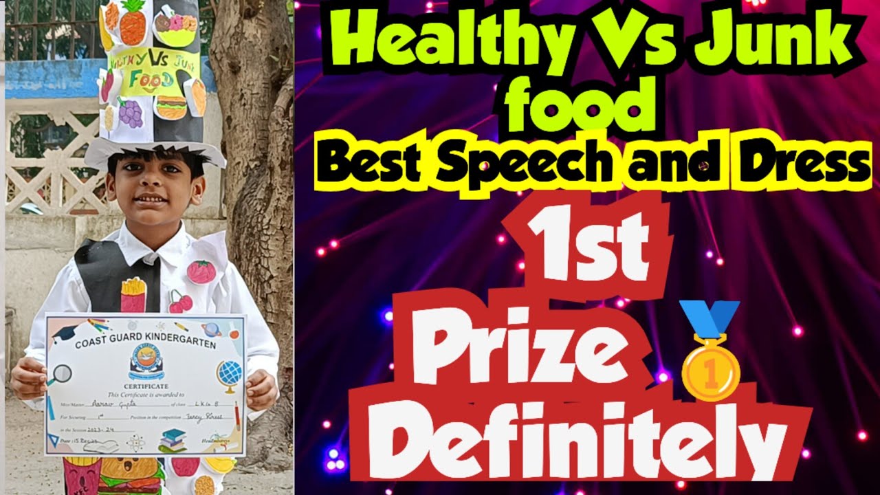 Healthy & junk food fancy dress/Best video and Speech / 🏆 winning speech/ ‎@learnwithaarav1834 
