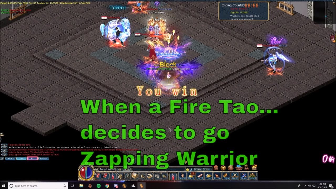 Conquer Online: When a Fire Tao decides to go Warrior (Skills Team Pk Lvl 130+ Highlights)