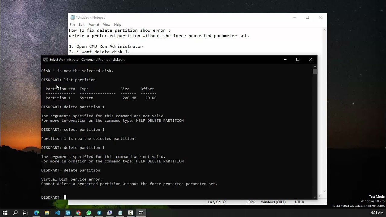 [Solved] fix error cannot delete a protected partition without the force protected parameter set w10