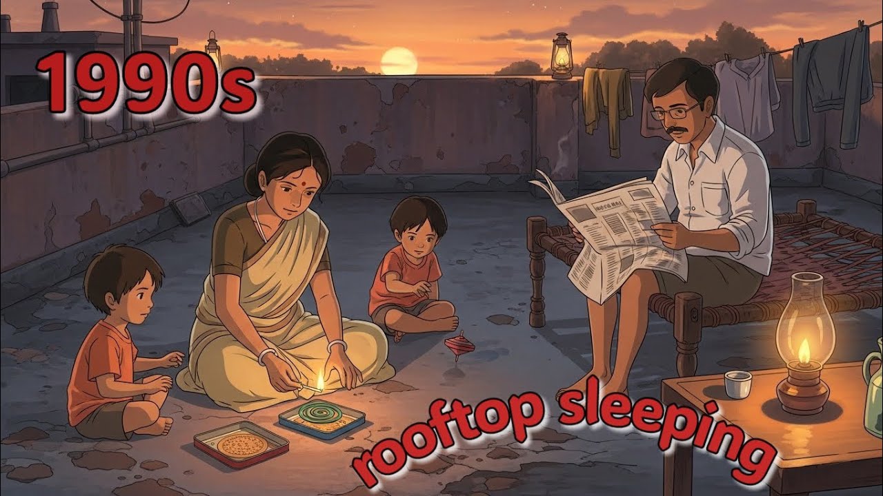 1990s summers rooftop sleeping routine | hearttouching moments | nostalgic story