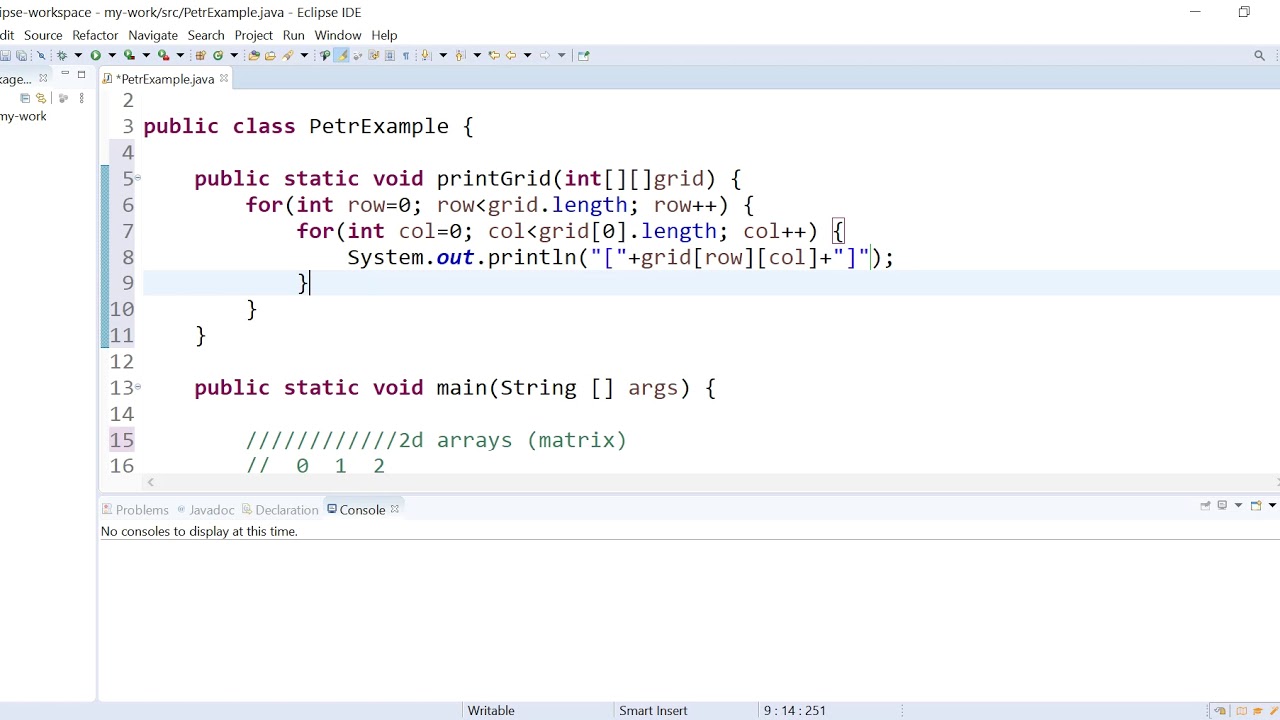 2D Arrays in Java (Matrix)