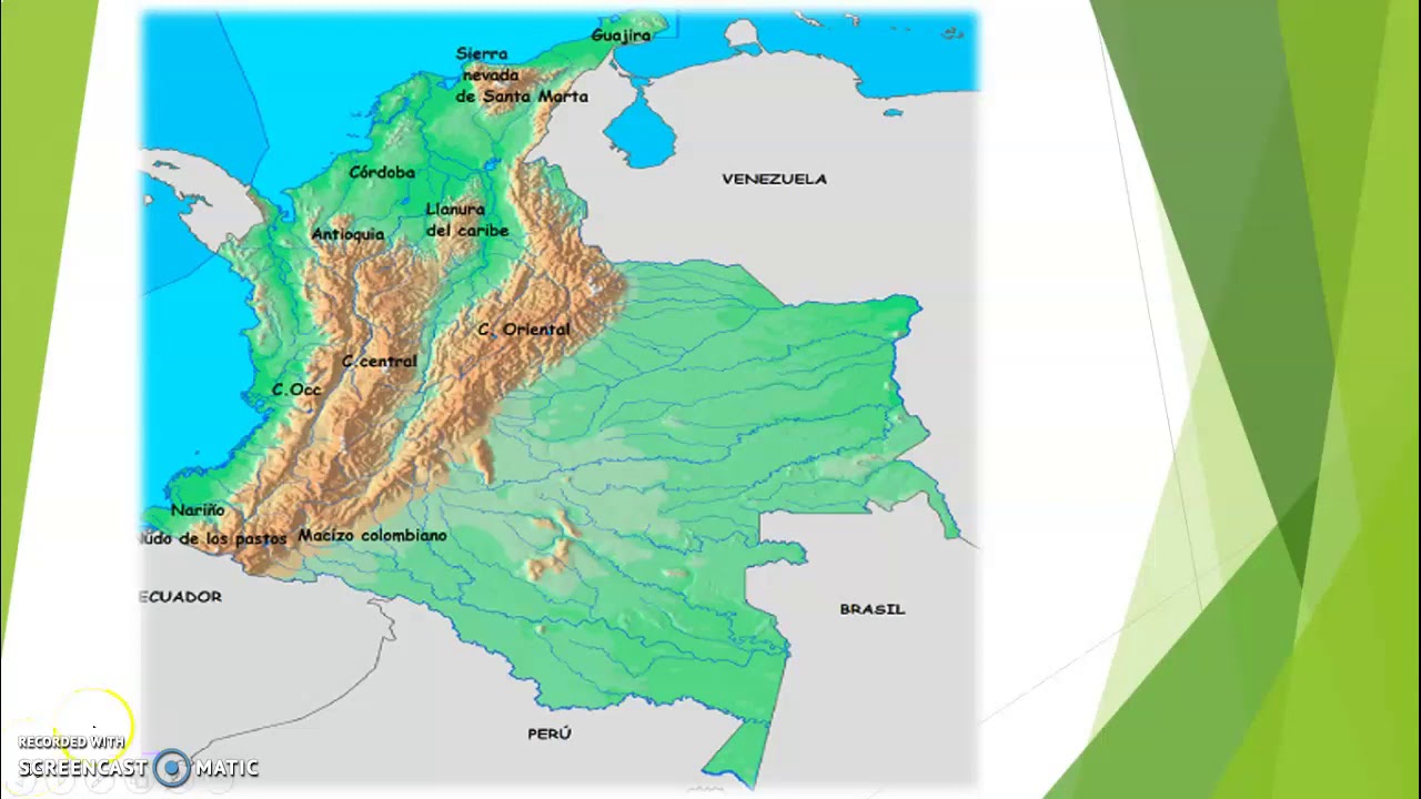 EL RELIEVE COLOMBIANO- LAS TRES CORDILLERAS