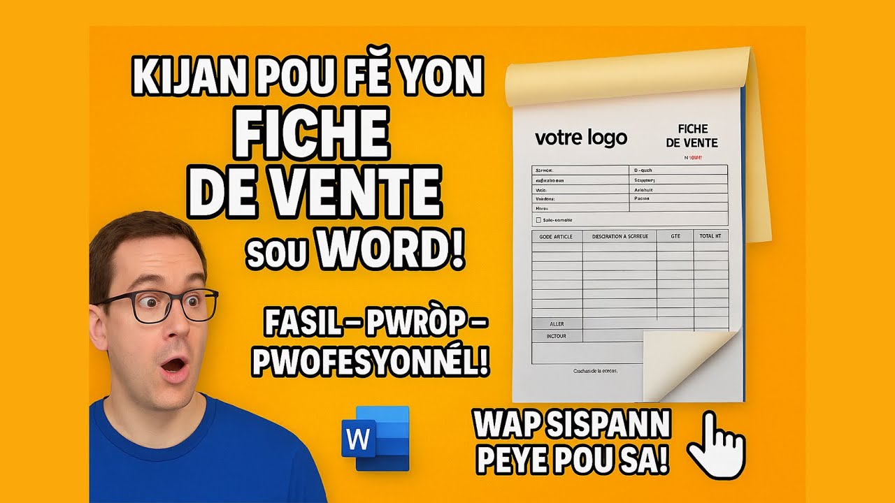 Kreye Yon FICHE DE VENTE sou Word | Fasil, Pwòp, Gratis!