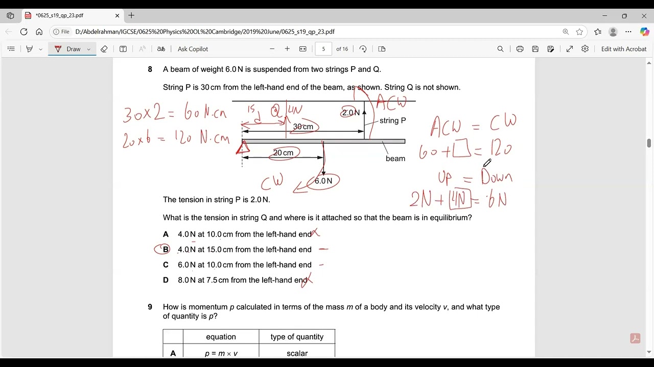 IGCSE Physics 0625/23/M/J/19