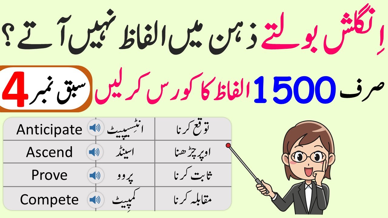 1500 Daily Use English Vocabulary Words Course with Urdu Meaning | Day 4