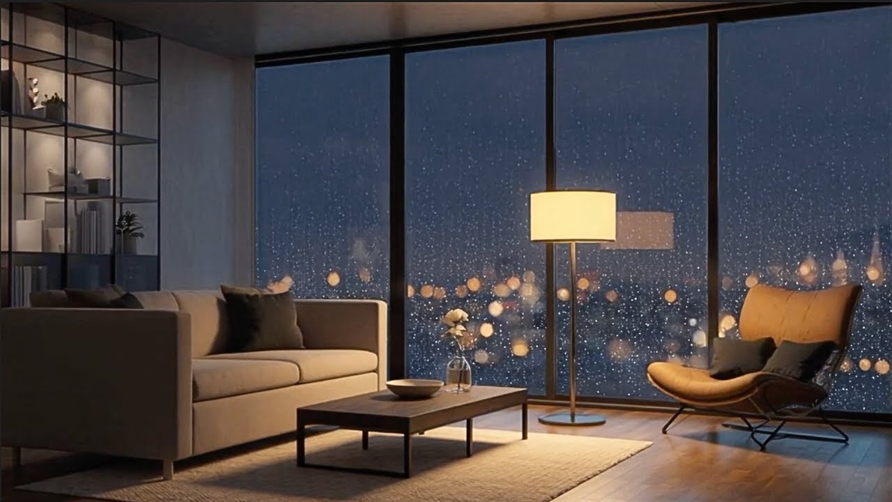 Gentle Rain in a Paris Luxury Apartment | Rainy Night Sounds for Sleep