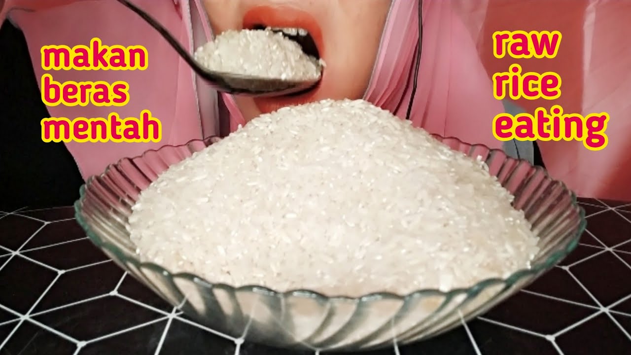 ASMR RAW RICE EATING SOUNDS | MAKAN BERAS WANGI DOUBLE DRAGON AAA VS CAP RODA, 生ご飯を食べる, 밥을 먹다, 吃生米
