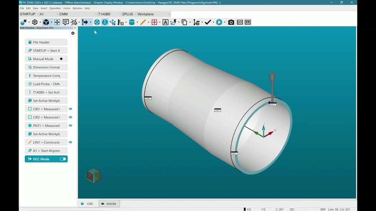 Aligning to a Cylinder without a Rotation