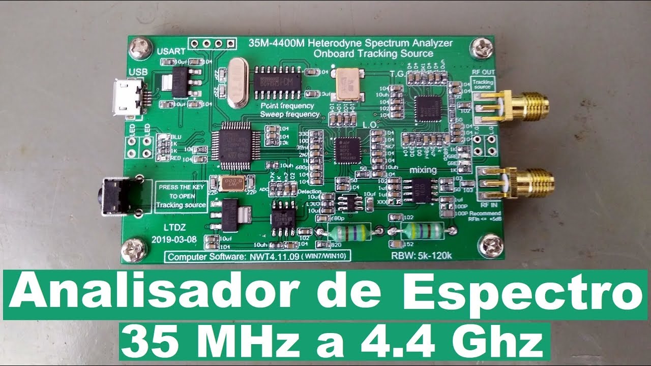 Analisador de Espectro 35 MHz a 4.4 GHz com Gerador de Tracking