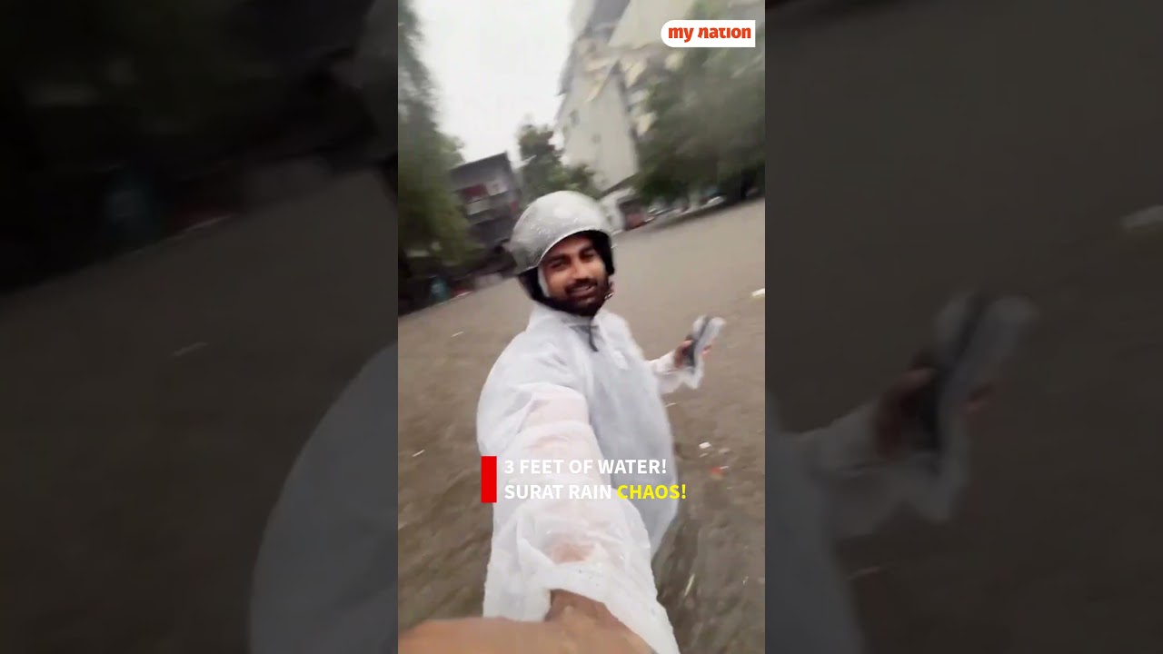 WATCH: Heavy Waterlogging Disrupts Surat Traffic | My Nation