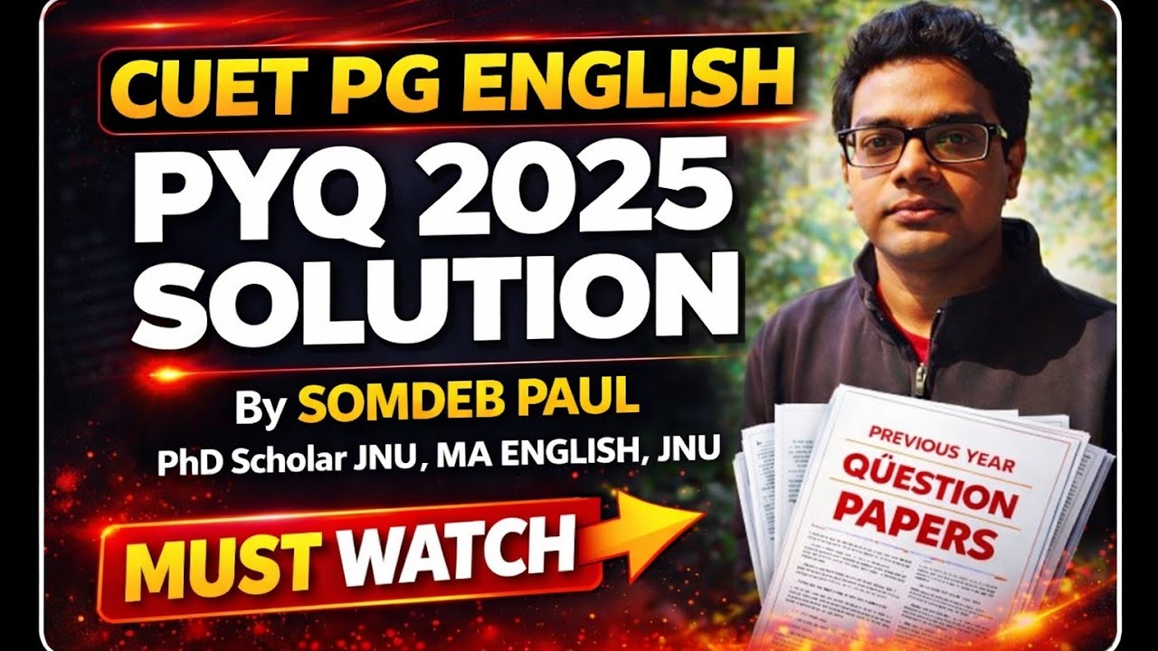 CUET PG ENGLISH 2026 PYQ 2025 🔥PREVIOUS YEAR QUESTION PAPER CUET PG ENGLISH JNU DU  EFLU MA ENGLISH🔥