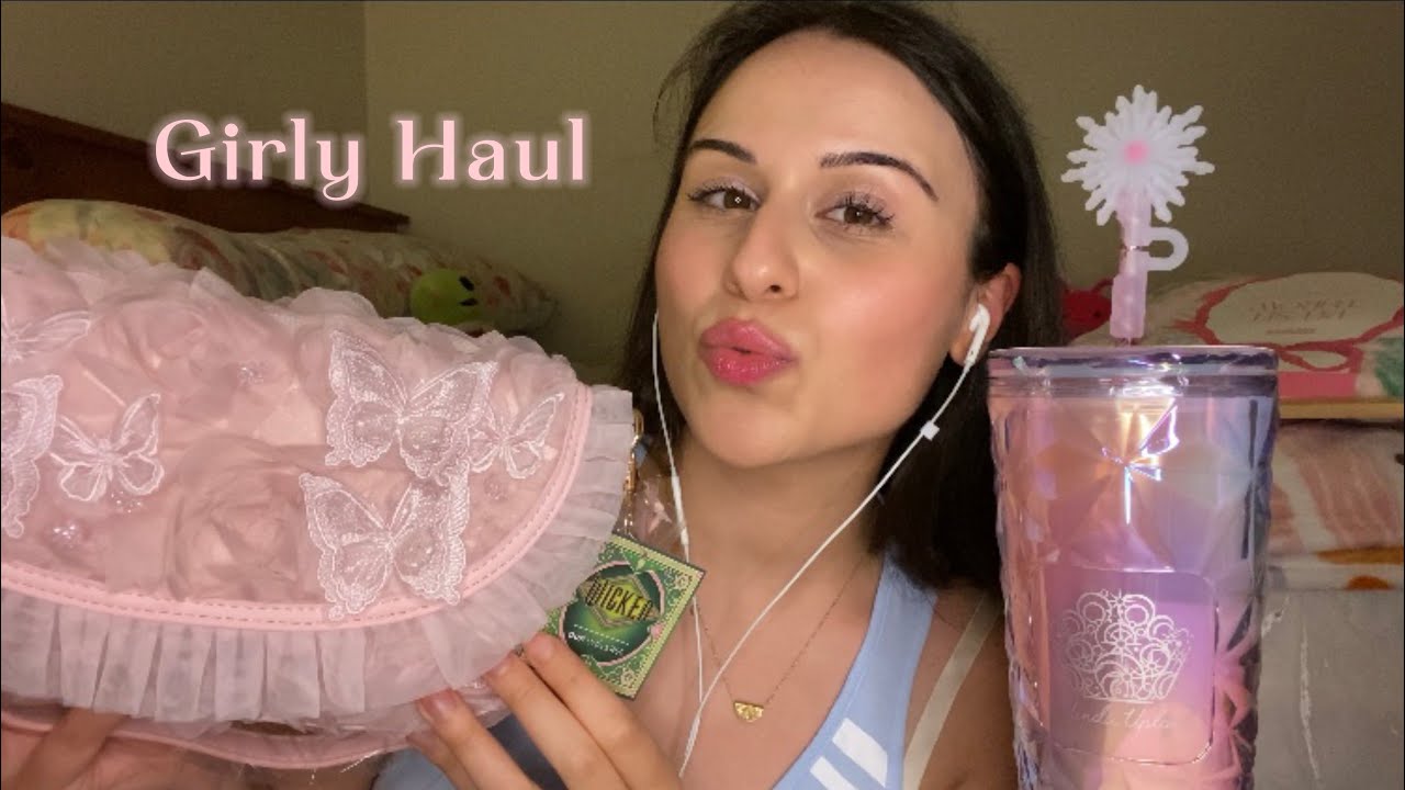 ASMR Tingly Girly Haul 🛍️ (tapping, crinkles & whispers) 💞